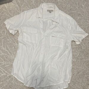 ALEXANDER JORDAN White Casual Button-Down Shirt short sleeve size M